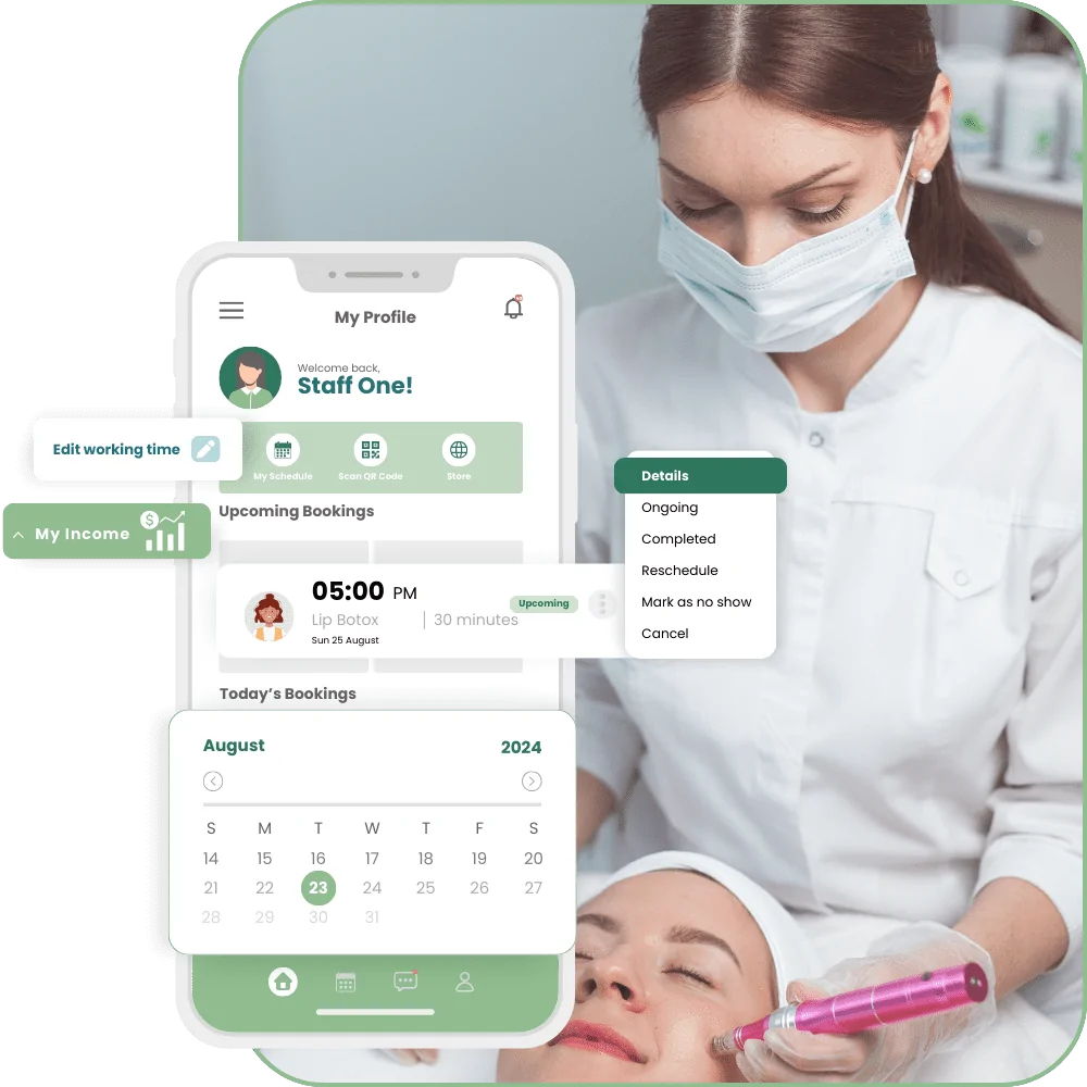 Sleek Staff Mobile App for aesthetic medical spa