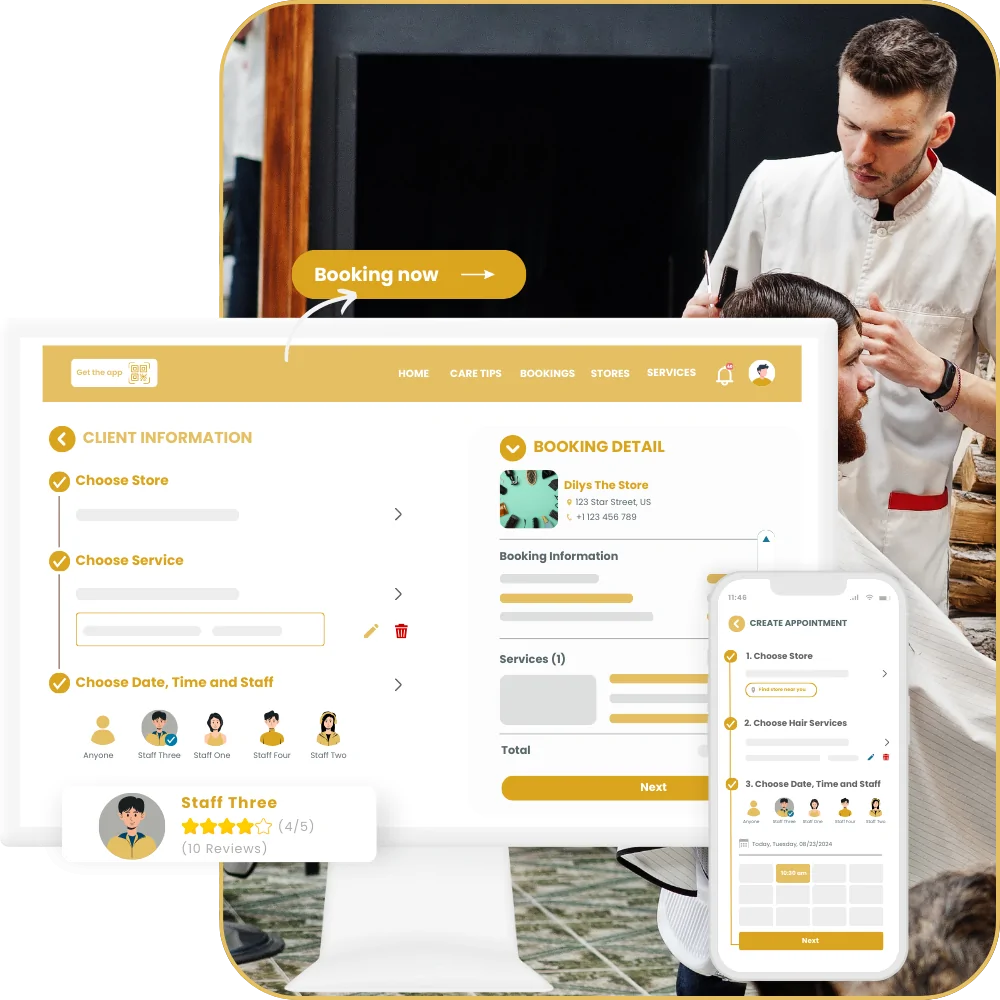 User-friendly Client Booking Web & Mobile App