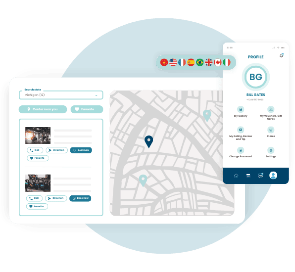 Customer's journey on fitness studio software of HDStudio.App (Step 1)