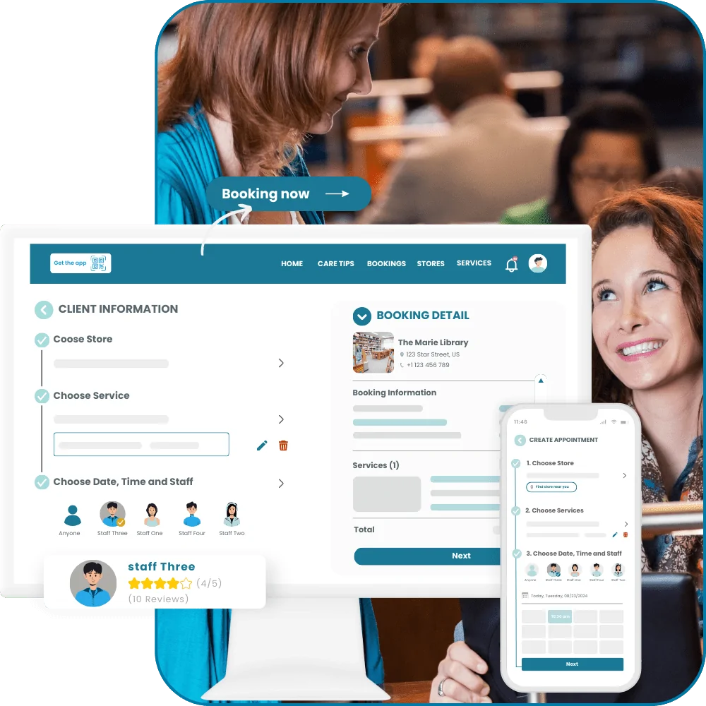 patron booking web & mobile app of Library Scheduling Software