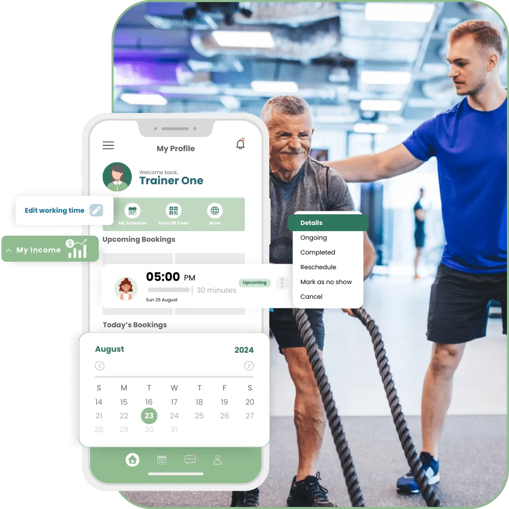 Reliable Staff Mobile App of Personal Trainer Scheduling Software