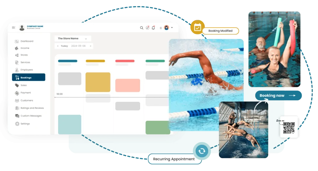 aquatic fitness booking system image
