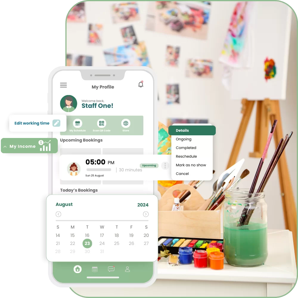 art studio software - staff mobile app