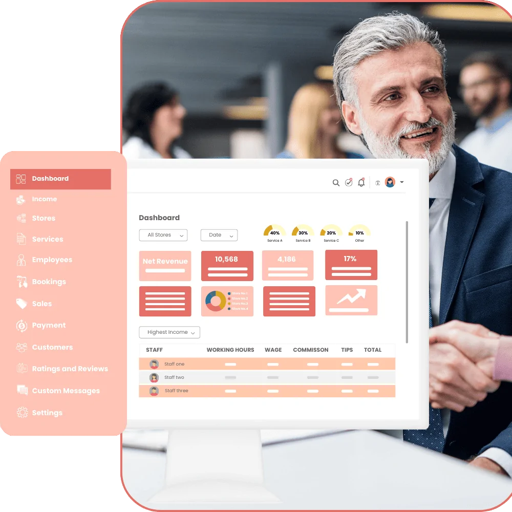 owner dashboard of Consulting Scheduling Software