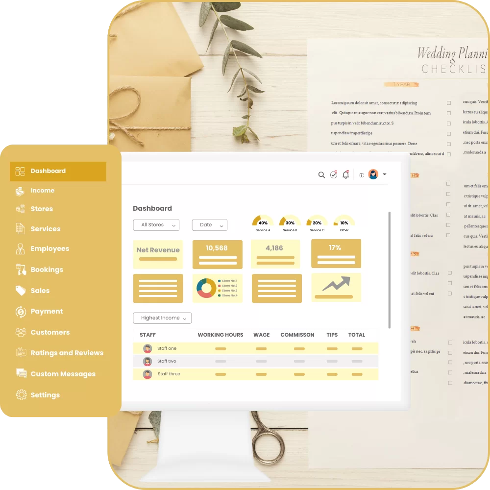 event planner booking software -owner dashboard