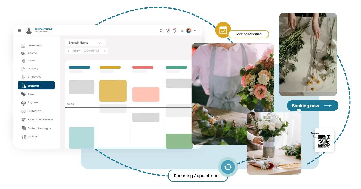 floral shop booking software - big image