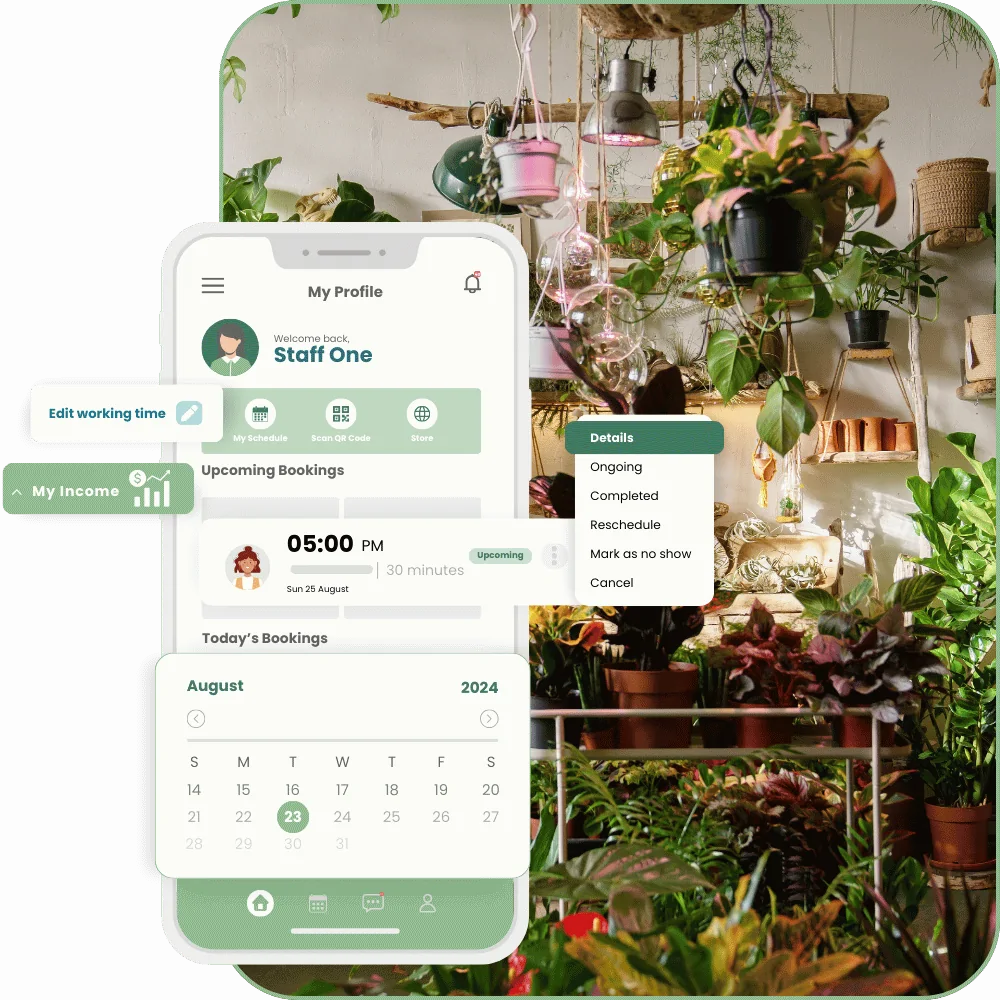 floral shop booking software - client mobile app