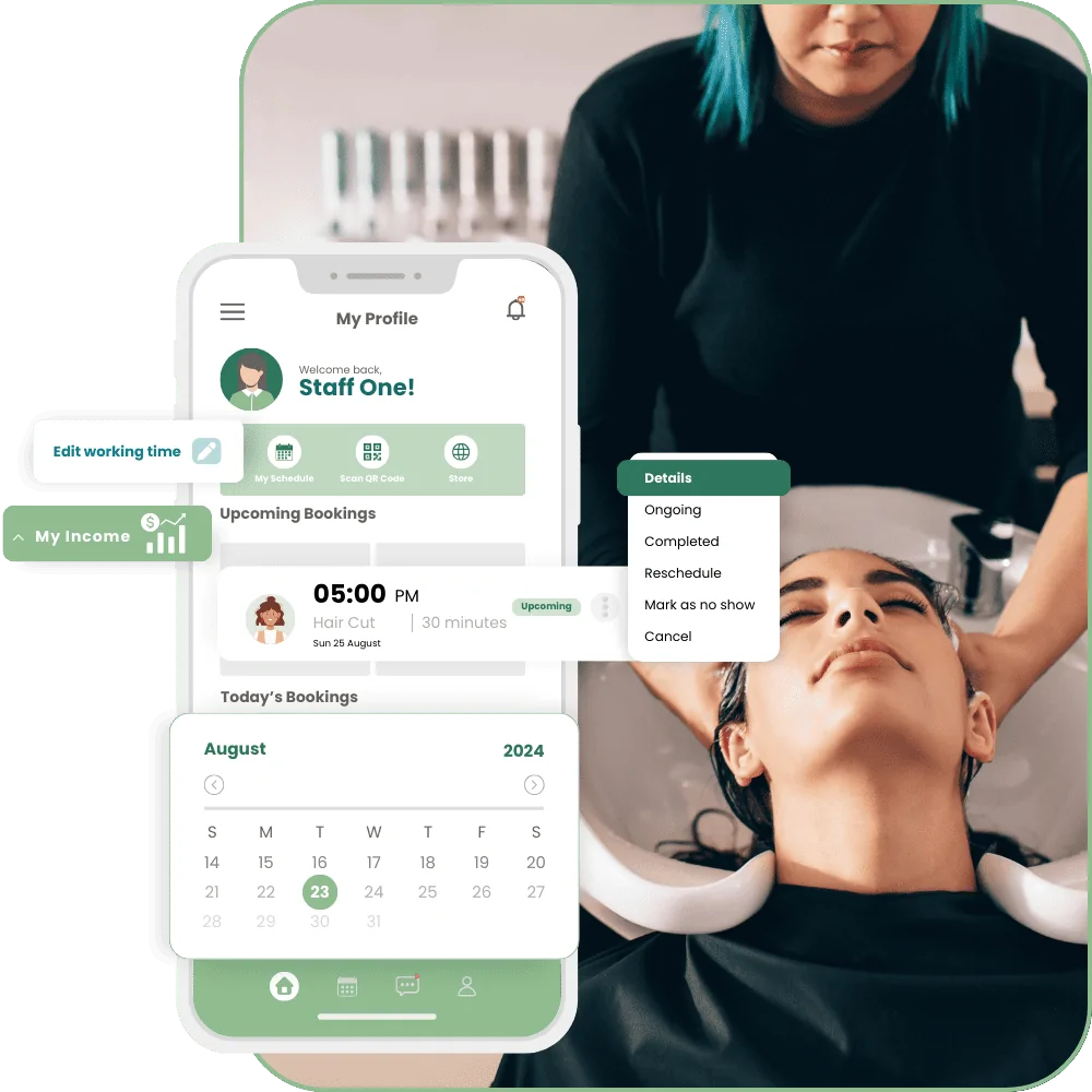 hair salon booking software for satff