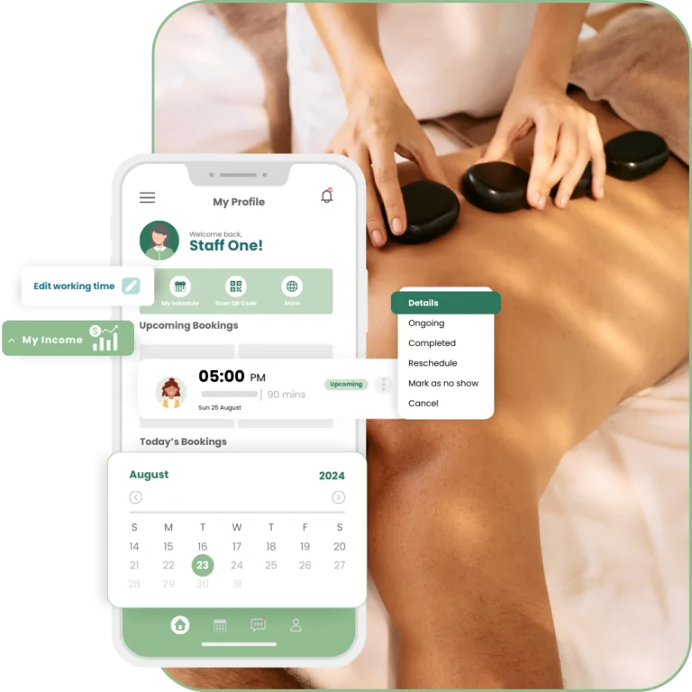 Empowered Massage Staff Mobile Booking App