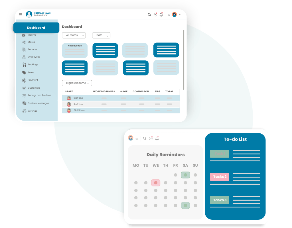 The Dashboard of web version