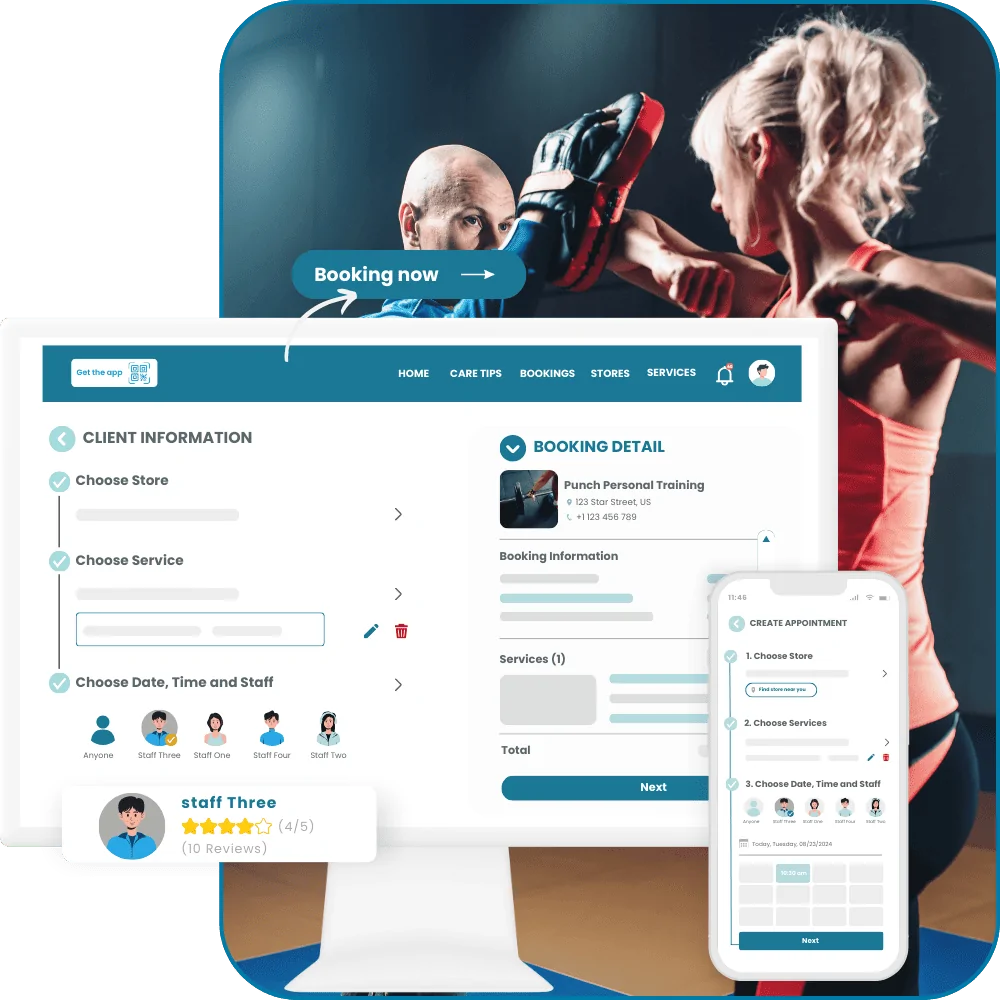 Client Booking Web & Mobile App of Personal Trainer Scheduling Software