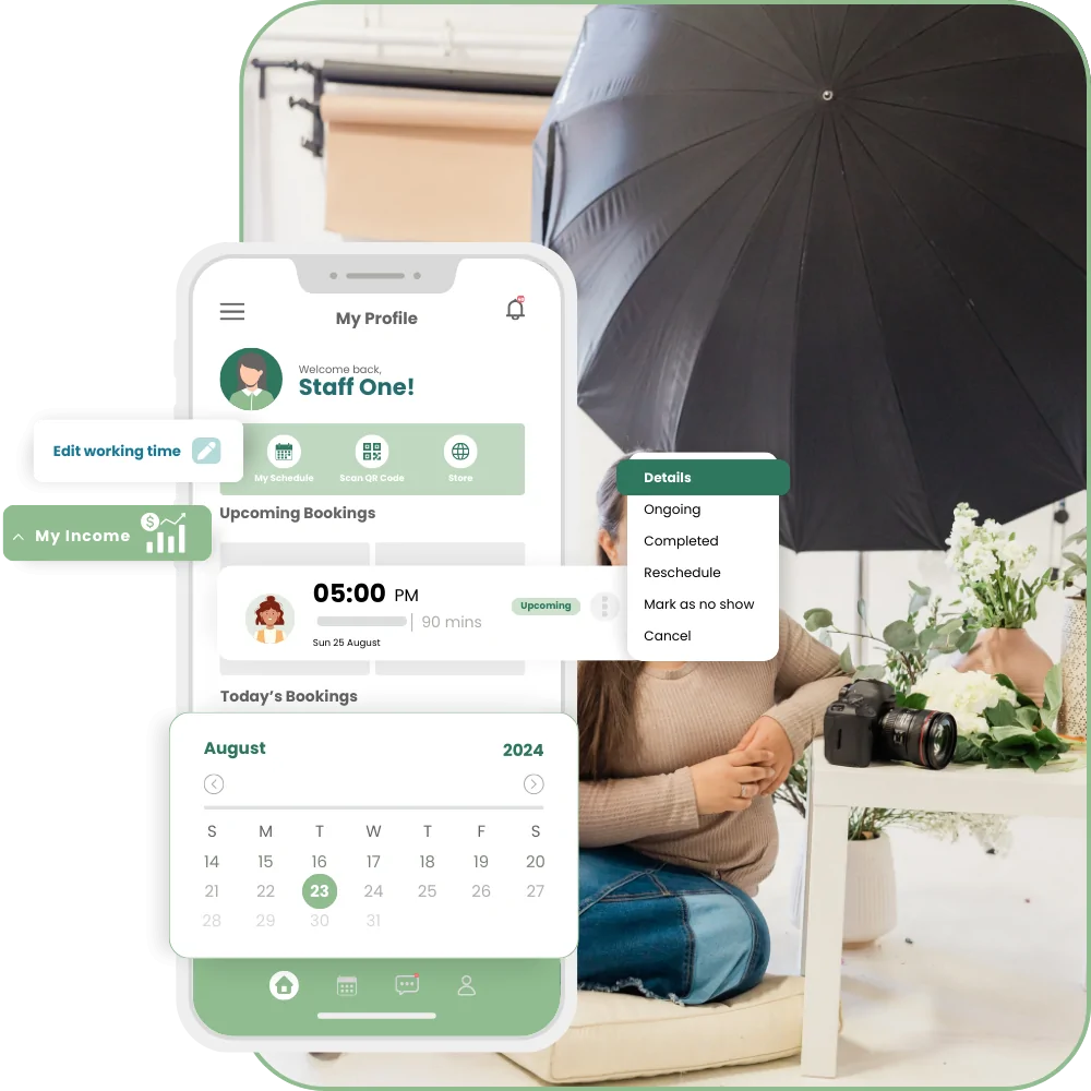 photography studio software - employee ver