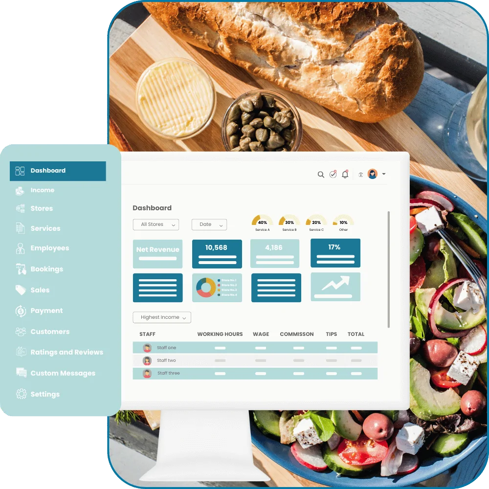 restaurant booking software - owner dashboard