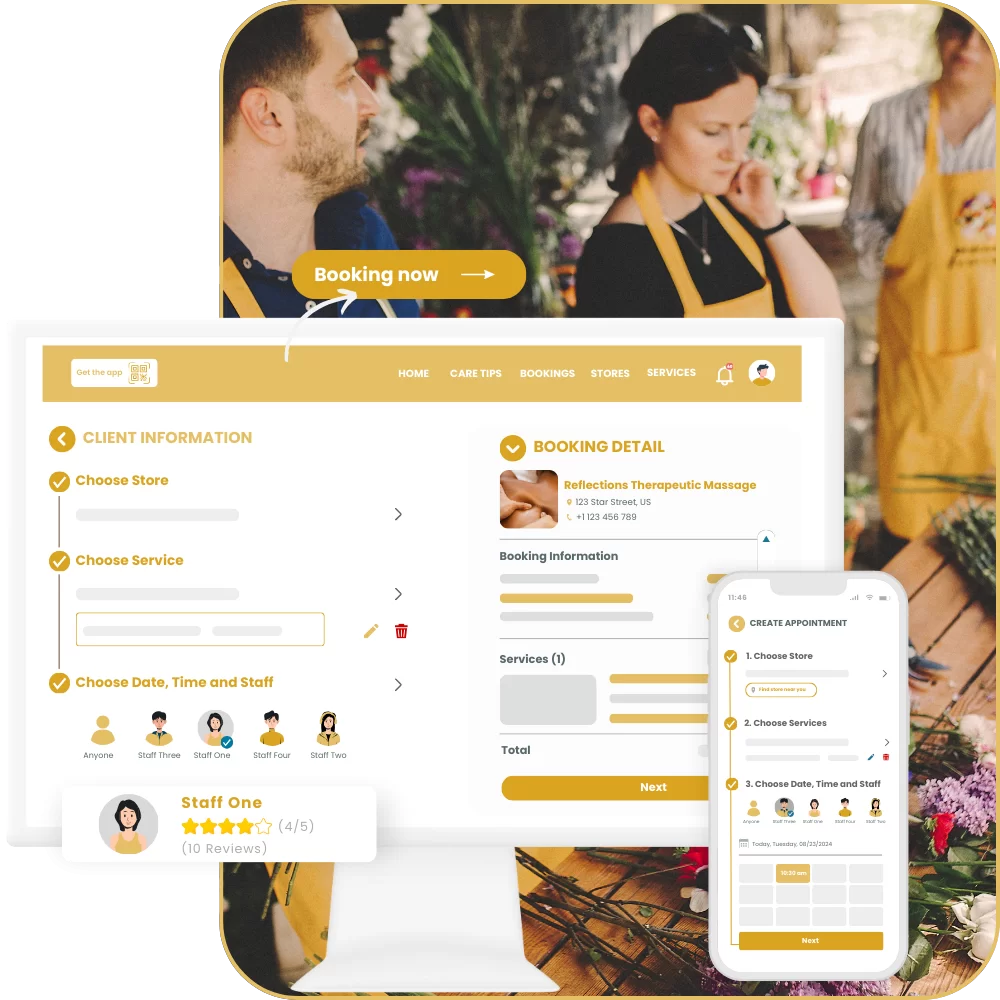 workshop booking software - client web & mobile app